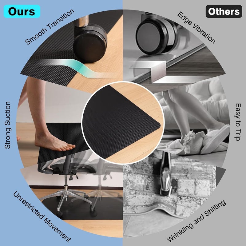 KEYDOL 30"x 48" Chair Mat for Hard Floors, Durable Office Chair Mat for Tile &Laminate Floor, Easy to Clean Desk Floor Mats for Hard Floors, 3D Carbon Fiber Pattern Floor Protector,Waterproof Office Mat - Image 4